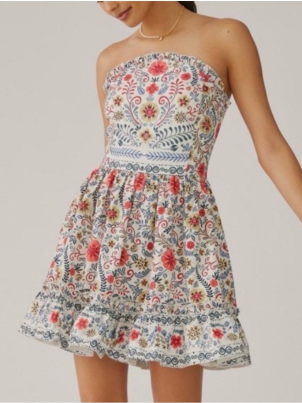 Forever That Girl pink white Strapless Floral Print Sundress. Size M NWT